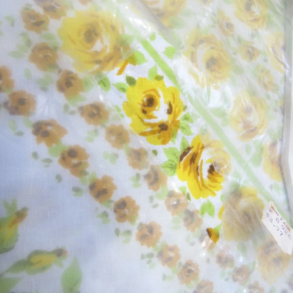 Vintage Pequot Muslin Floral Berkley Square Double Fitted Sheet NEW‎ MCM Retro